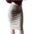 thumbnail image 1 of Mrat Pencil Skirts Full Length Suede Skirt with Split Deerskin Velvet Skirt with High Waist and Buttocks Mini Skirts S-202 White M, 1 of 4