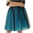 thumbnail image 1 of Mrat Pleated Skirts Fashion Women's Large Gauze Pleated Half Skirt Gauze Skirt Puffy Skirt Tiered Skirt S-144 Blue XXL, 1 of 2