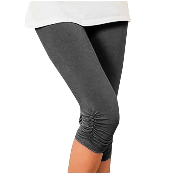 Mrat Plus Size Cargo Pants Women's Comfy High Waisted Workout Capris Matching Slim Fitting Yoga Gym Pants Capris for Women Casual Summer S-4 Black 3XL