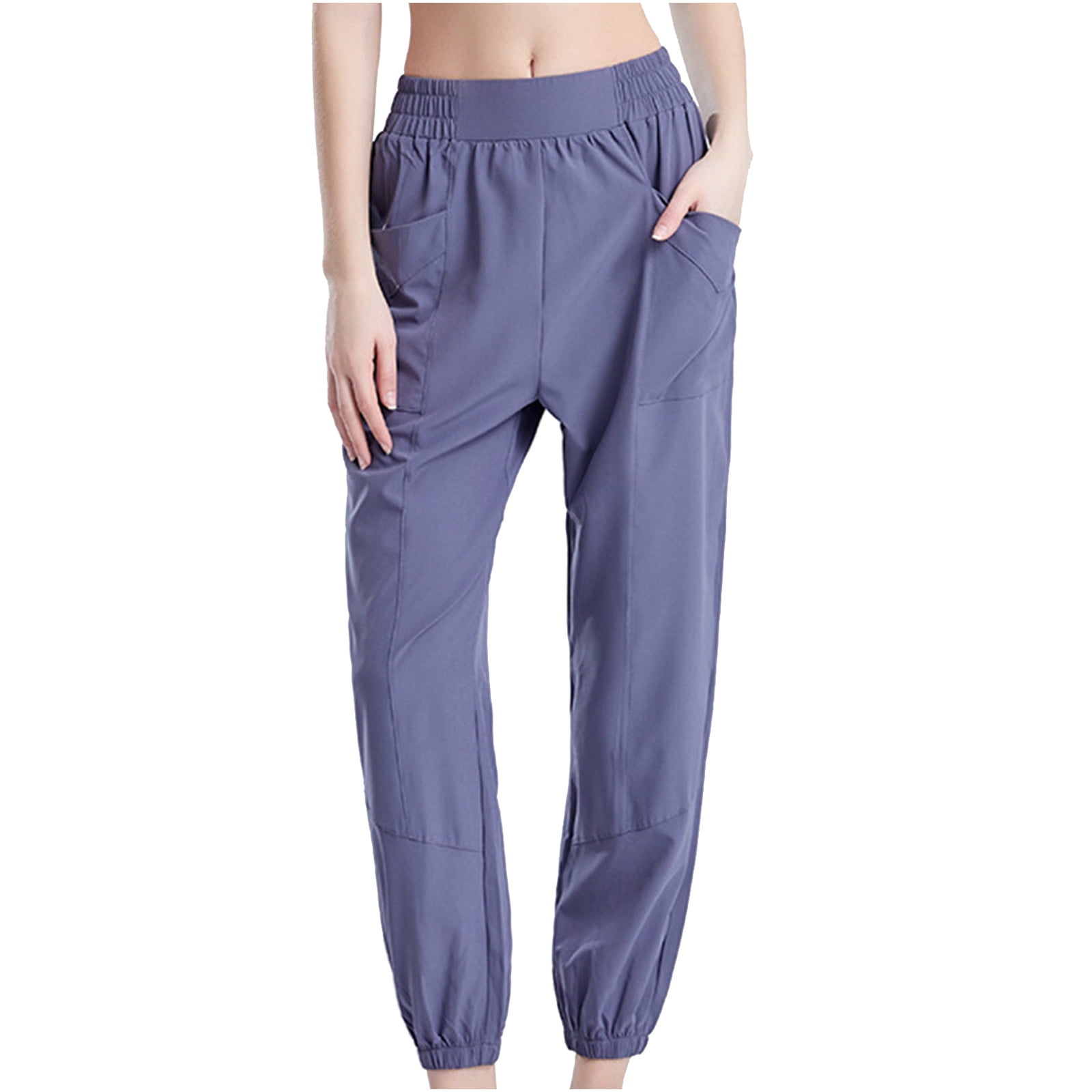 Mrat Women Sweatpants Full Length Yoga Pants Ladies Large Size Pocket  Sports Pants Loose Mid-waist Casual Fitness Pants Bundle Feet Running Pants