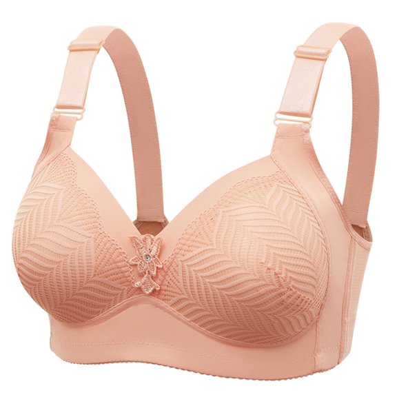 Mrat Push Up Strapless Bras for Women Bras Women Training Bra Style M-383 Short Size Full-Coverage Wirefree Bra Female V-Neck Hook and Eye Bra Closure Lace Bra Khaki S