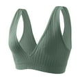 thumbnail image 1 of Mrat Push up Sports Bra Womens V-Neck Sports Bras Seamless Yoga Bra U Back Wireless Sleepwear Ribbed Bras Sports Bra High Impact S-195 Green M, 1 of 3
