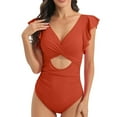 thumbnail image 1 of Mrat Retro Bathing Suits for Women Clearance Women Oversized Sports Jumpsuit Surfing Suit Sleeveless Sun Protection Solid Color Swimsuit String Tankinis Swimsuit for Women S-556 Orange Xxl, 1 of 6