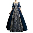 thumbnail image 1 of Mrat Retro Dress for Women 1800s Medieval Dress Corset Flare Sleeve Dress Cocktail Party Ball Gown S-26 Dark Blue 3XL, 1 of 5