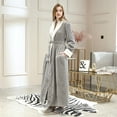 thumbnail image 1 of Mrat Robes Women's Sleepwear Set Print Ladies Splice Thicken Coral Fleece Robe Bathrobe Gown Pajamas Sleepwear Pocket Pajama Set Crop Cami Top, 1 of 9