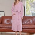 thumbnail image 1 of Mrat Robes Womens Pajamas Set Ladies Winter Warm Nightgown Couple Bathrobe Men And Ladies Autumn And Winter Nightgown Female Matching Sleepwear Set, 1 of 7