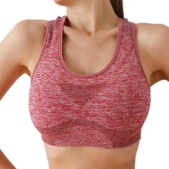 Mrat Running Girl Sports Bra Womens Sport Seamless Racerback Sports Bra Sports Bras for Lady High Impact S-235 Red-A One Size