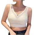 thumbnail image 1 of Mrat Seamless Bra Push up Women's Lace Bra T-Shirt Bra Seamless Longline Cropped Tank Underwear Bras S-434 White L, 1 of 5