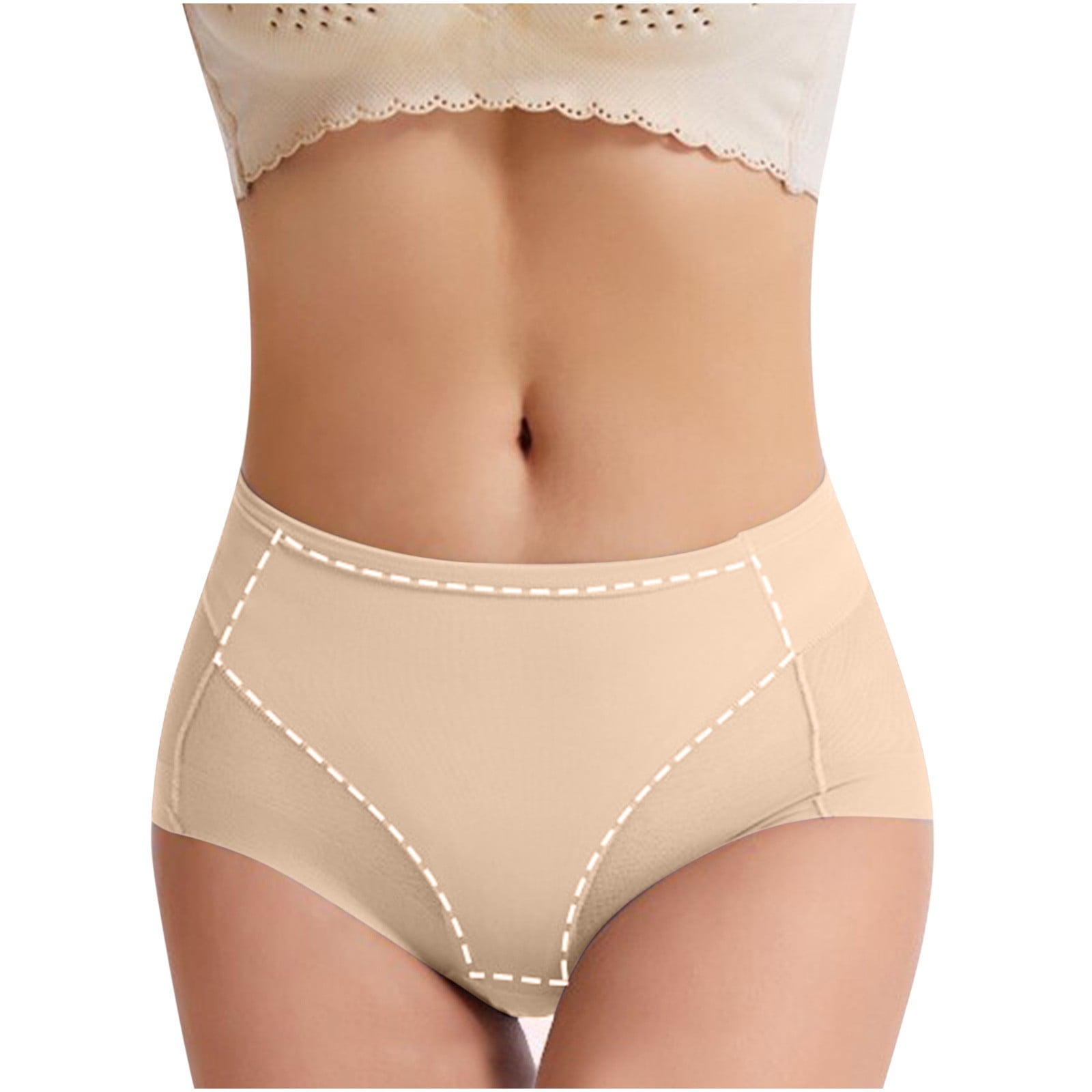 Women's Sexy Breathable Underwear Mid-Waist Panties Solid Color Underpant  Briefs Comfy French Cut Lingerie Seamless Beige at  Women's Clothing  store