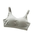 thumbnail image 1 of Mrat Seamless Comfort Bras Womens Seamless Ribbed Sports Bra Suspender Strap Bra Padded Slim Fitting Bras Underwear Gathered Suspender Bralettes S-201 Gray M, 1 of 4