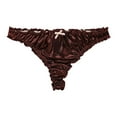 thumbnail image 1 of Mrat Seamless Panties for Women Women's Cotton Satin Panties Mid Waist Wavy Cotton Crotch Briefs Womens Trendy Underwear S-93 Dark Purple S, 1 of 5