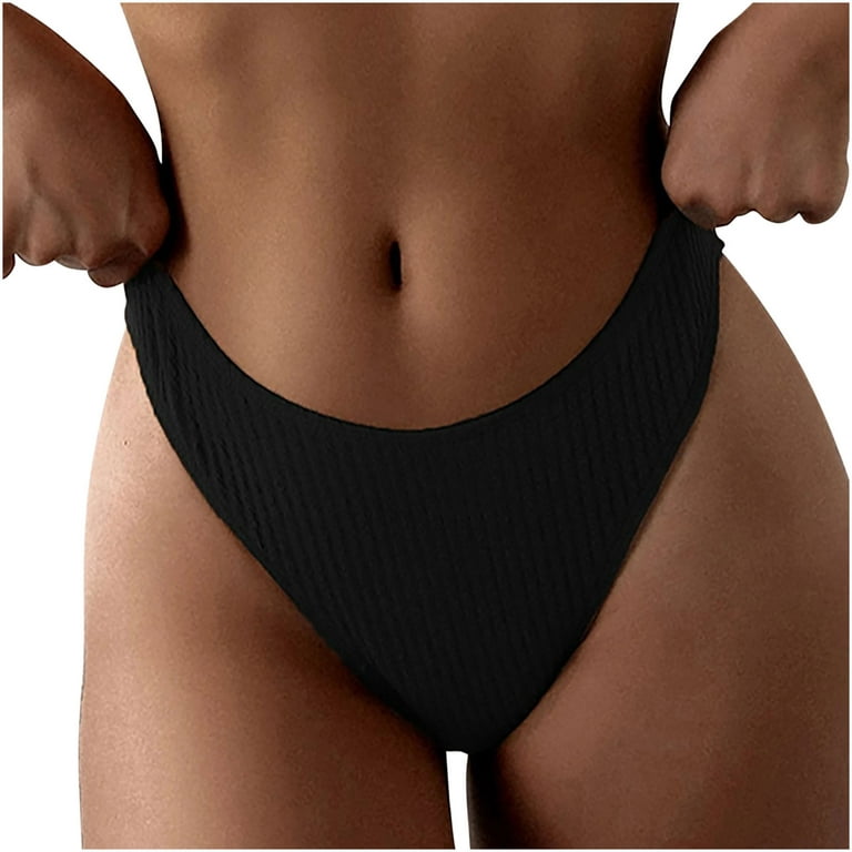 5 Pack Cotton Bikini Underwear for Women,Seamless Panties for Girls,Ladies  Solid Soft Stretchy Briefs,Black,S 