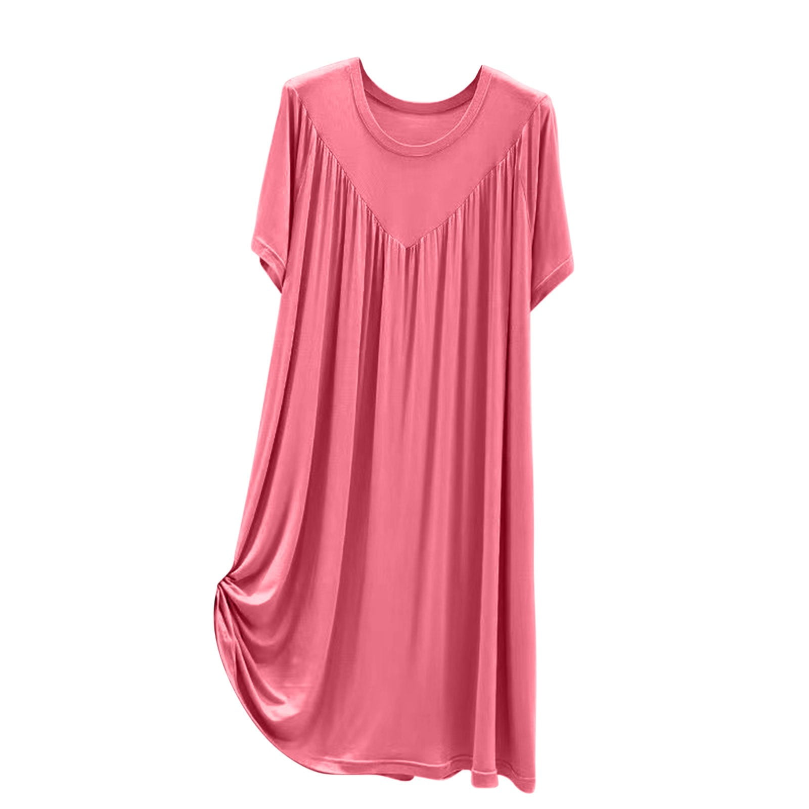 Mrat Silk Pajamas for Women Long Sleepshirts Summer Plus Size Pajamas