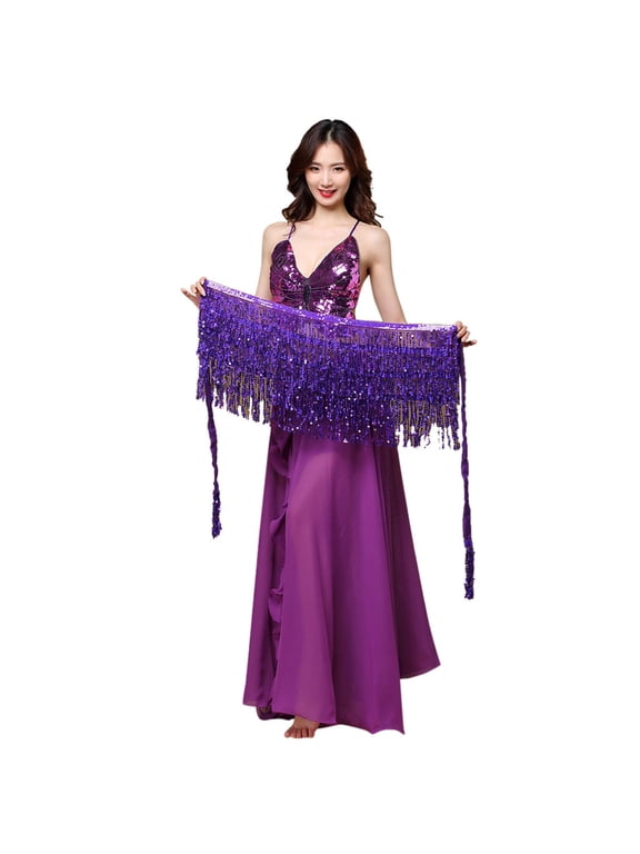 Skirt A Line Skirt Ladies Belly Dance Costume Belt Skirt Hip Wrap Outfit Sequins Tassels Bead Scarf A Line Flowy Midi Skirts