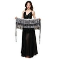 thumbnail image 1 of Mrat Skirt Boho Skirts For Women Ladies Belly Dance Costume Belt Skirt Hip Wrap Outfit Sequins Tassels Bead Scarf High Waist Skirt Pleated, 1 of 4