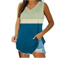 thumbnail image 1 of Mrat Sleeveless Basic Cami Womens Tank Tops V-Neck Basic Casual Flowy Summer Sleeveless T-Shirt Women's Tank Tops S-152 Green S, 1 of 5