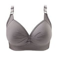 thumbnail image 1 of Mrat Sports Bras for Women High Support Long Line Bras Women Push-Up Bra Style M-138 Tall Size Sports Bra Female Girls V-Neck Hook and Eye Bra Closure Lace Bralette Gray 3XL, 1 of 4