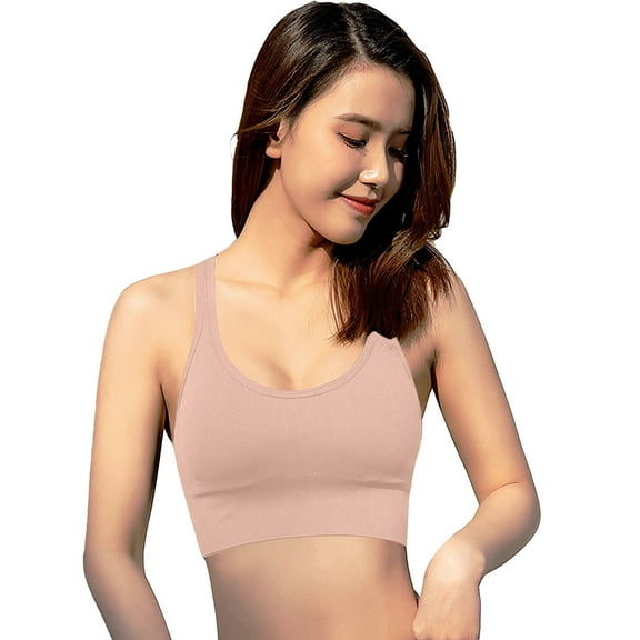 Mrat Sports Bras for Women Racerback Tank Tops with Padded Seamless High Support for Yoga Gym Workout Underwear S-11 Pink-A M