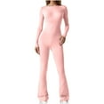 thumbnail image 1 of Mrat Spring Jumpsuits Spring and Fall Tight Waistband Sleeveless Neck Long Jumpsuit Office Pants for Women S-20 Pink-A M, 1 of 9