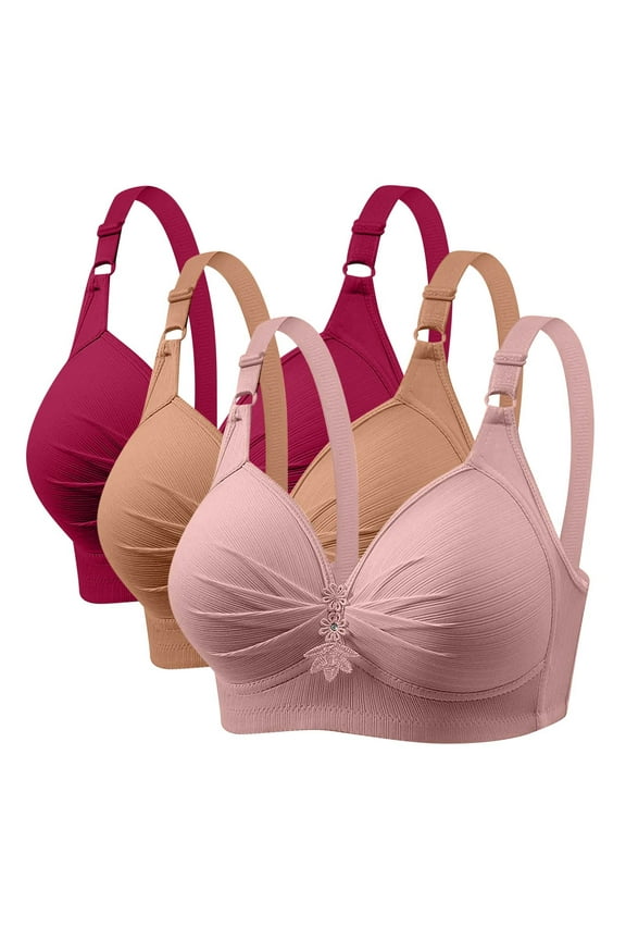 Strappy Sports Bra Bras for Women No Underwire Full Cover Bras Adjustable Strap Sport Bras Plus Size Gathering Everyday Underwear Bra S-30 Multicolor XXL