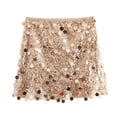 thumbnail image 1 of Mrat Stretchy Flared Skirts Women Fashion Wrap Hip Sequin Mini Club Skirt Crochet Skirt S-9 Khaki S, 1 of 5