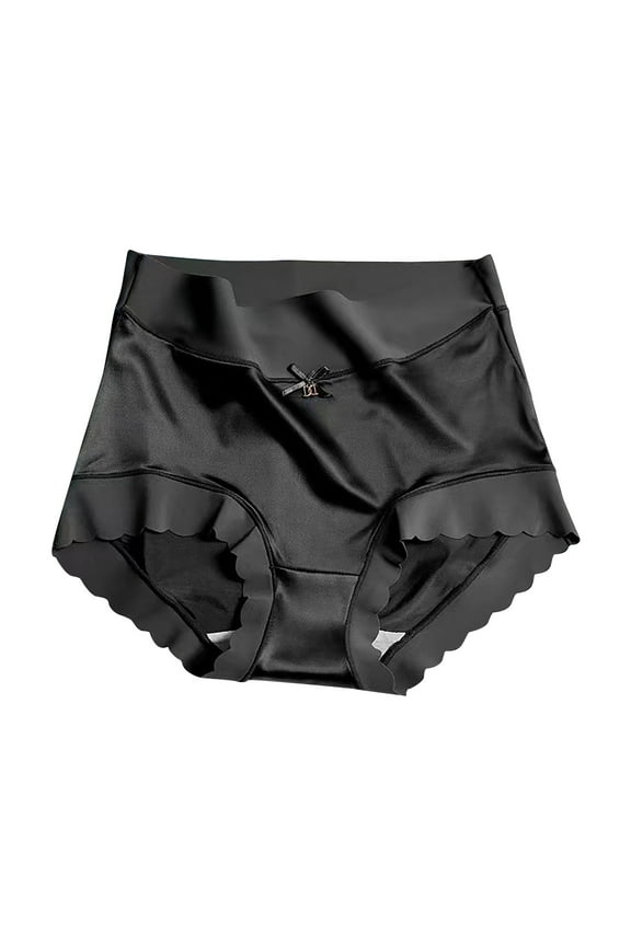 String Bikini Panties Cotton Lace High Waisted Women Solid Comfort Underwear Skin Friendly Briefs Panty Intimates Womens Period Underwear S-272 Black XL