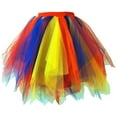 thumbnail image 1 of Mrat Summer Boho Skirt Women Trendy Color Skirts Pleated Gauze Short Skirt Adult Dancing Skirt Beach Skirts Dress S-60 Multicolor XL, 1 of 3