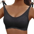 thumbnail image 1 of Mrat Supportive Bralettes for Women Lace Woman Tops Bra No Rims Underwears Base Style Sports Base Underwears Lingerie for Women Topss S-1544 Black 2Xl, 1 of 4
