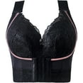 thumbnail image 1 of Mrat Supportive Bralettes for Women Lace Women's No Steel Bra Tops Support Large Size Large Cup Body Sculpting Gathering Collar Women's Underwear Sport Bras for Women Padded S-153 Black 5Xl, 1 of 7