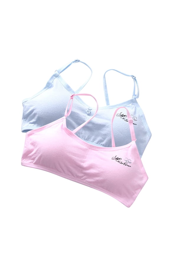 Supportive Sports Bras for Women 3pc Girls Bra Comfort Fitting Seamless for Girl Teens with Adjustable Straps Underwear Bras S-335 Sky Blue One Size