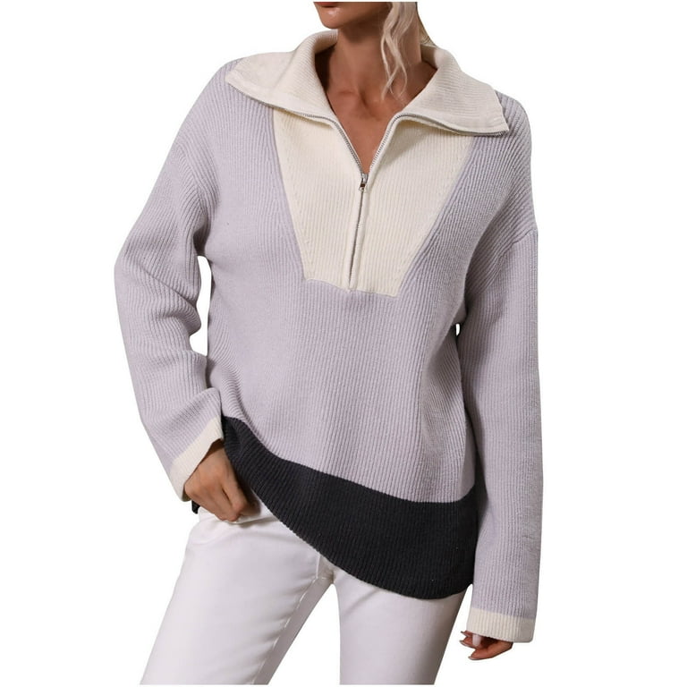 Ladies jumper top with shirt collar