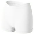 thumbnail image 1 of Mrat Swim Shorts Ladies Women's Solid Color Large Flat Angle Bottom Four Corner Bottom Short Bottom Shorts Checkered Shorts Women S-613 White M, 1 of 4