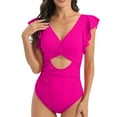thumbnail image 1 of Mrat Swimsuit Tankinis Clearance Women Oversized Sports Jumpsuit Surfing Suit Sleeveless Sun Protection Solid Color Swimsuit Swimsuit One-Piece for Women S-556 Hot-Pink Xl, 1 of 6