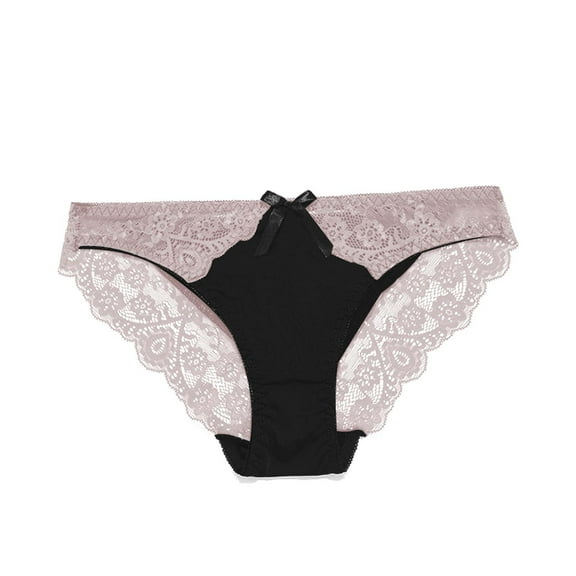 Mrat Thinx Bladder Leak Underwear for Women Women's Low Waist Hollowed out Briefs Cotton Transparent Lace Underpanties Cotton Underwear for Women Thong S-127 Beige S