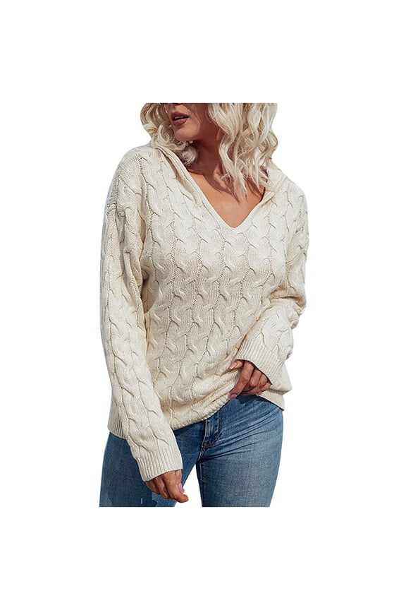 Tops for Women Trendy Fall Fashion Women Casual V-Neck Sleeve Sweater Cardigan Blouse Button Pullover Tops Women Knit Long Sleeve Tops S-298 Khaki XL