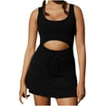 thumbnail image 1 of Mrat Trendy Womens Pants Womens Athletic Workout Romper Summer Running Exercise Jumpsuits One-Piece Outfits Gym Yoga Clothes Ladies Yoga Pants S-29 Black XL, 1 of 9