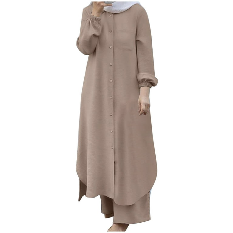 sachin and babi light blue dress Islamic Casual Outfit For Muslimah Spring Sale 2024Hontri Muslim Dresses  For Women Women Muslim Solid Color