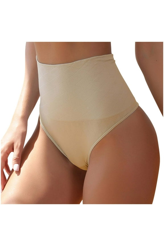 Underwear Women Bralettes Women's Shapewear Panties Tight Belly Seamless Body Lifting Buttocks High Waisted Cotton T-Shaped Underwear Briefs Cotton Womens Underwear S-165 Khaki M