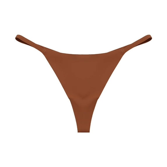 Mrat Underwear Women Pack Thong Women's Seamless T Panties European and American Cotton Leopard Print Thongs Low Waist Breathable Panties Cotton Underwear for Women Thong S-94 Orange M