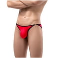 thumbnail image 1 of Mrat Wicking Underwear for Men Ultra Thin Ice Silk Cotton Narrow Side Low Waist Men's Briefs Hip Wrap Men's Underwear Boxers Briefs S-85 Red-a S, 1 of 7