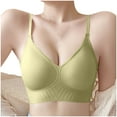 thumbnail image 1 of Mrat Wireless Bras for Women Push up Seamless Light Support Sports Yoga Daily Bra S-70 Green XL, 1 of 5