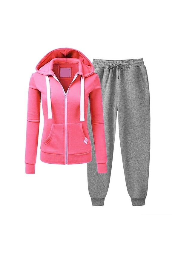 Woman Sweat Suits 2 Piece Set Matching Sets Sweatsuit Sweat Velvet Tracksuit Hooded Set Cotton Jersey Set S