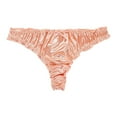 thumbnail image 1 of Mrat Women Boxers Briefs Women's Cotton Satin Panties Mid Waist Wavy Cotton Crotch Briefs Womens Underwear 360 Stretch S-93 Pink-a M, 1 of 5