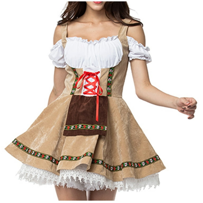 Mrat Women Costume High-Low Skirt Maidservant Cosplay Dress