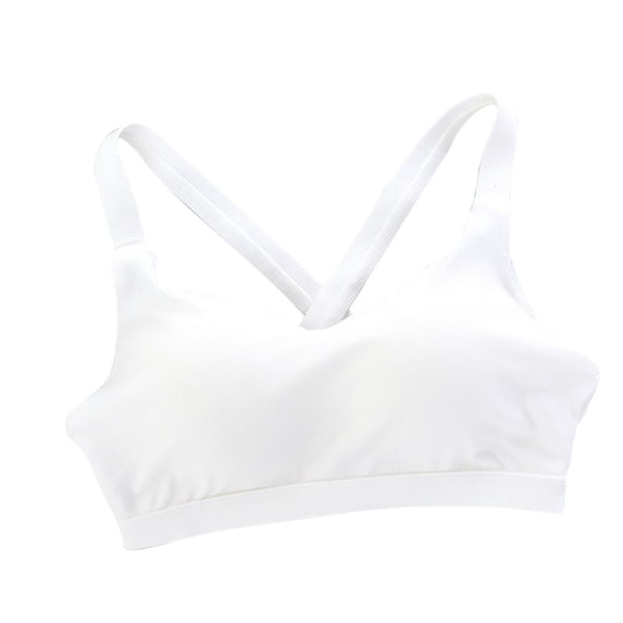 Mrat Women Cute Bras Push up Womens Seamless Ribbed Sports Bra Racerback Padded Slim Fitting Bras Underwear Gathered Suspender Bralettes Fashion Sports Bra for Lady S-202 White M