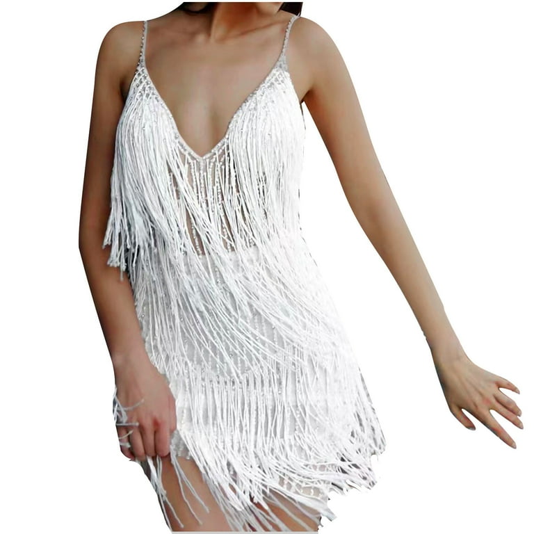 Salsa Nights White Fringe Dress Salsa Nights White Fringe Dress