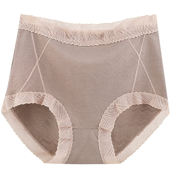 Mrat Women Underwear Pack Women's Large Solid Lace High Waist Summer Underpanties Lace Panties S-267 Gray 5XL