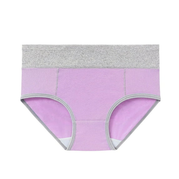 Mrat Women's Bikini Panties Women's Large Seamless Cotton High Waist Briefs Hip Lifting Underpanties Cotton Panties S-137 Purple 3XL