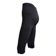 thumbnail image 1 of Mrat Women's Capris Pants High Waist Slim Yoga Capris Pants Solid Color Stretch Capris Trousers for Women Yoga Running Cropped Pants Black XXXXL, 1 of 1