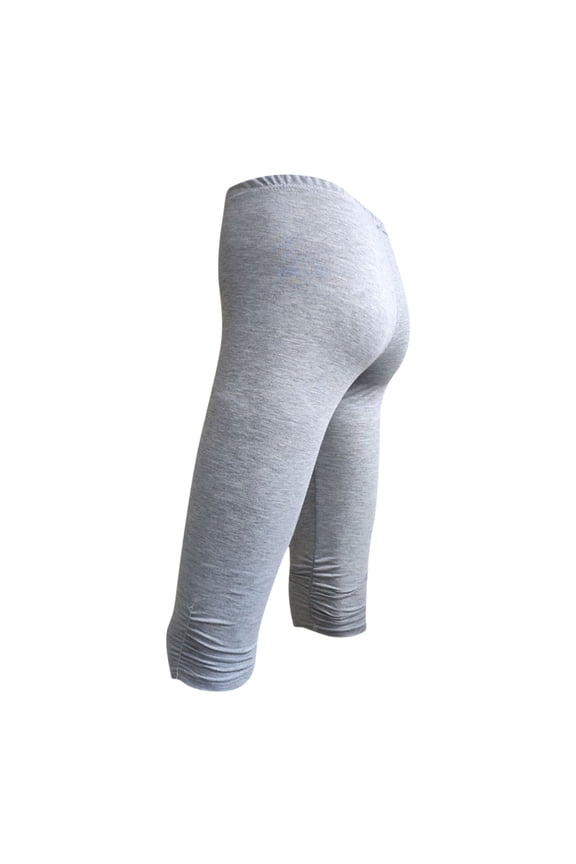 Mrat Women's Capris Pants High Waist Slim Yoga Capris Pants Solid Color Stretch Capris Trousers for Women Yoga Running Cropped Pants Gray M